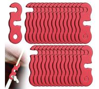 TIXIPEM Rope Tensioner Aluminum Alloy [30PCS] - Guyline Cord Adjusters Use for Camping & Hiking & Picnic & Outdoor Activities- [Red-1.7IN] Tent Rope Adjuster