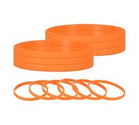 TIXIPEM Rubber Bracelets [12PCS] - Silicone Wristbands Solid Color Wrist Band Use for Men Women Teen & Sports Team & Events & Gym - [Orange-7.1IN Cir] Blank Rubber Sports Bands