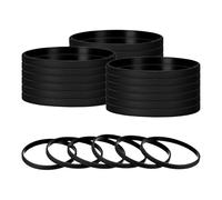 TIXIPEM Rubber Bracelets [24PCS] - Silicone Wristbands Solid Color Bracelets Use for Men Women Teen & Sports Team & Events & Gym - [Black-7.1IN Cir] Blank Rubber Sports Bands