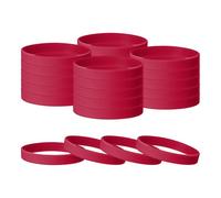 TIXIPEM Rubber Bracelets [24PCS] - Silicone Wristbands Solid Color Bracelets Use for Men Women Teen & Sports Team & Events & Gym - [Red-8.3IN Cir] Blank Rubber Sports Bands