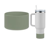 TIXIPEM Silicone Water Bottle Boot for Stanley [1PCS] - Anti-Slip Protective Sleeve Use for Protecting Water Bottles from Scratches - [Avocado Green - 2.95 IN] Bottom Bumper Protector