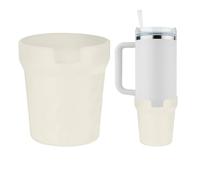 TIXIPEM Silicone Water Bottle Boot for Stanley [1PCS] - Anti-Slip Protective Sleeve Use for Protecting Water Bottles from Scratches - [Off - White - 2.76 IN] Bottom Bumper Protector