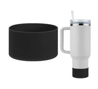 TIXIPEM Silicone Water Bottle Boot for Stanley [1PCS] - Anti-Slip Protective Sleeve Use for Protecting Water Bottles from Scratches - [Black - 2.95 IN] Bottom Bumper Protector