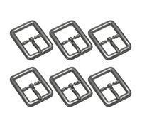 TIXIPEM Single Prong Belt Buckle Metal Tone | Center Bar Buckle, Square Loops Clasp, Use for Leather Bags Craft & Purse Webbing & DIY Accessories