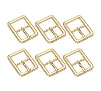TIXIPEM Single Prong Belt Buckle Metal Tone | Center Bar Buckle, Square Loops Clasp, Use for Leather Bags Craft & Purse Webbing & DIY Accessories