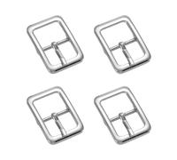 TIXIPEM Single Prong Belt Buckle Metal Tone Craft | Center Bar Buckle, Use for Leather Bags, Purse Webbing, DIY Accessories, Square Loops Clasp