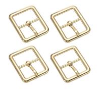 TIXIPEM Single Prong Belt Buckle Metal Tone Craft | Center Bar Buckle, Use for Leather Bags, Purse Webbing, DIY Accessories, Square Loops Clasp