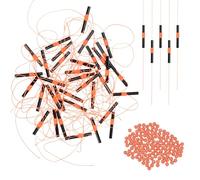 TIXIPEM Slip Bobber Stops for Fishing [100PCS] - Float Bobber Stopper Knots Nylon String with Beads Use for Streams & Lake & River Fishing - [Orange] for Fishing Line Tackle