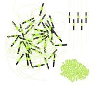 TIXIPEM Slip Bobber Stops for Fishing [100PCS] - Float Bobber Stopper Knots Nylon String with Beads Use for Streams & Lake & River Fishing - [Green] for Fishing Line Tackle