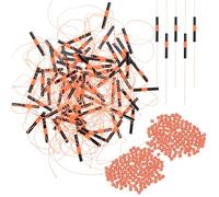 TIXIPEM Slip Bobber Stops for Fishing [200PCS] - Float Bobber Stopper Knots Nylon String with Beads Use for Streams & Lake & River Fishing - [Orange] for Fishing Line Tackle