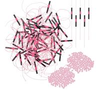 TIXIPEM Slip Bobber Stops for Fishing [200PCS] - Float Bobber Stopper Knots Nylon String with Beads Use for Streams & Lake & River Fishing - [Pink] for Fishing Line Tackle