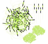 TIXIPEM Slip Bobber Stops for Fishing [200PCS] - Float Bobber Stopper Knots Nylon String with Beads Use for Streams & Lake & River Fishing - [Green] for Fishing Line Tackle