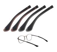 TIXIPEM Soft Glasses Ear Cushion [2 Pairs]-Silicone Eyeglasses Temple Tips Sleeve Anti-Slip Eyeglass Ear Grips Use for Behind The Ear -[Black Coffee,Black Gray] Comfort Glasses Retainers