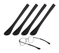 TIXIPEM Soft Glasses Ear Cushion [2 Pairs]-Silicone Eyeglasses Temple Tips Sleeve Anti-Slip Eyeglass Ear Grips Use for Behind The Ear -[Black] Comfort Glasses Retainers