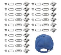 TIXIPEM Stainless Steel Cap Buckle [16Set] - Hat Buckle Replacement Use for Hats Strap Repair- [Polished Silver-5MM Hole Size] Adjustable Baseball Cap