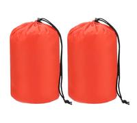 TIXIPEM Stuff Sack [2PCS] - Waterproof Outdoor Storage Sacks Use for Backpacking & Traveling & Hiking - [Orange-5 x 10 IN/ 13 x 25 CM] Ultralight Drawstring Bags