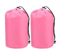 TIXIPEM Stuff Sack [2PCS] - Waterproof Outdoor Storage Sacks Use for Backpacking & Traveling & Hiking - [Pink-5 x 10 IN/ 13 x 25 CM] Ultralight Drawstring Bags