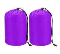 TIXIPEM Stuff Sack [2PCS] - Waterproof Outdoor Storage Sacks Use for Backpacking & Traveling & Hiking - [Purple-5 x 10 IN/ 13 x 25 CM] Ultralight Drawstring Bags