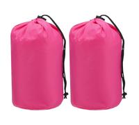 TIXIPEM Stuff Sack [2PCS] - Waterproof Outdoor Storage Sacks Use for Backpacking & Traveling & Hiking - [Rose Red-5 x 10 IN/ 13 x 25 CM] Ultralight Drawstring Bags