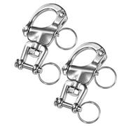 TIXIPEM Swivel Snap Shackles [2PCS] - 316 Stainless Steel Jaw Anchor Swivel Clevis Shackle Use for Sailing Rigging & Camping & Marine - [70MM/2.76IN-500 KG] Quick Release Snap Hook