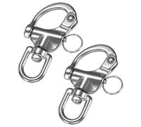 TIXIPEM Swivel Snap Shackles [2PCS] - 316 Stainless Steel Swivel Eye Snap Shackle Use for Sailing Rigging & Camping & Marine - [87MM/3.43IN-700 KG] Quick Release Snap Hook