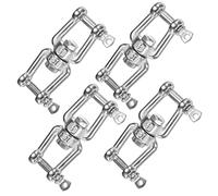 TIXIPEM Swivel Snap Shackles [4PCS] - 304 Stainless Steel Jaw to Jaw Swivel Shackle Use for Sailing Rigging & Camping & Marine - [4.76MM/3/16IN-130 KG] Quick Release Snap Hook