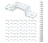 TIXIPEM Waterproof LED Strip Light Clips [50pcs] - Mounting Clips with Screws for 11x14mm LED Neon Flexible Strip Lighting, Neon Signs DIY - [Transparent - 1.3 in]