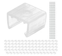 TIXIPEM Waterproof LED Strip Light Clips [80pcs] - Mounting Clips with Screws for 12x14mm LED Neon Flexible Strip Lighting, Neon Signs DIY - [Transparent - 0.57 in]
