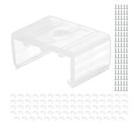 TIXIPEM Waterproof LED Strip Light Clips [80pcs] - Mounting Clips with Screws for 18x20mm LED Neon Flexible Strip Lighting, Neon Signs DIY - [Transparent - 0.59 in]