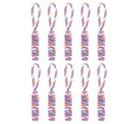 TIXIPEM Zipper Pull Replacement [10PCS] - Woven Paracord Pull Tab Extender Use for Luggage & Backpack & Jacket - [Red, White, Blue]