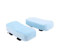 Tixiyu 1 Pair Memory Foam Gaming Chair Arm Rest Covers Ergonomic Office Chair Armrest Pads Soft Fleece Fabric with Elastic Strap for Pressure Relief Comfort (Blue)