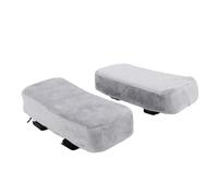 Tixiyu 1 Pair Memory Foam Gaming Chair Arm Rest Covers Ergonomic Office Chair Armrest Pads Soft Fleece Fabric with Elastic Strap for Pressure Relief Comfort (Grey)