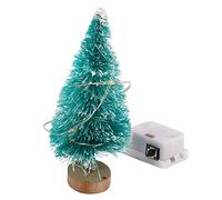 Tixiyu 10Pcs Dollhouse Christmas Tree Miniature Doll House Tree Xmas Tree Decor with Flashing Lights & Simulative Snow for Home
