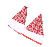 Tixiyu 2pcs Soft Christmas Hats Fluffy Santa Hats Red White Set Skin Friendly Breathable for Holiday Party Christmas Decorations Cosplay