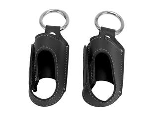 Tixiyu 2pcs Stylish PU Leather Asthma Inhaler Holder Secure Storage for Travel, Work, Home, Durable Design for Managing Medication and Other Accessories (Black)