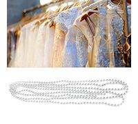 Tixiyu 6 mm 2.7 m Silver/Gold Pearl Necklace Christmas Wedding Decoration Clothing Accessories, Plastic/resin