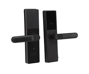 Tixiyu 6V Smart Gate Handle Zinc Alloy Black for Tuya APP Key Card Fingerprint Combination Lock Home Stay