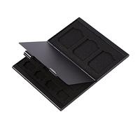 Tixiyu Aluminium Durable Micro SD Card Holder Box for TF Cards & Memory Cards - High Capacity for Travelers - Black (Black)