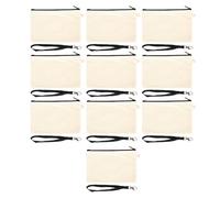 Tixiyu Canvas Pouch 10 Pack Multiuse DIY Zipper Bags for Makeup Pencils Travel Toys Artists (White)