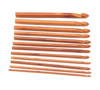 Tixiyu Carbonized Bamboo Crochet Hooks Knitting Needle Set Durable 12pcs Crochet Needle for Knitting Lovers