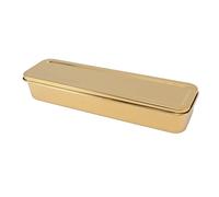 Tixiyu Chopstick Spoon Fork Storage Box with Lid and Drainer Keep Kitchen Drawer Neat Made of 304 Stainless Steel (Gold)