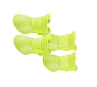 Tixiyu Cute Dog Silicone Boot for Happy Pets, Non Slip Sole for All Seasons, 4-Pack (M)