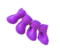 Tixiyu Cute Dog Silicone Boot for Happy Pets, Non Slip Sole for All Seasons, 4-Pack (S)