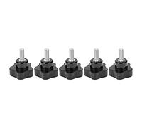 Tixiyu Five-Star Knob Screw/Fastener Durable Engineering Plastics Twist Handle for Mechanical Equipment 5Pcs Black M8x40x20