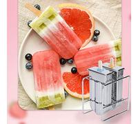 Tixiyu Healthy Homemade Ice Cream Maker with Stainless Steel Molds for DIY Popsicles, Great Gift Idea for Kids (2 Stroke Round Head Double Slot + Stainless Steel)