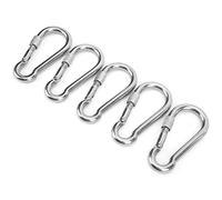 Tixiyu Heavy Duty 120mm Locking Carabiner Clip with Nut Lock Buckle for Camping 5pcs Stainless Steel