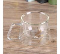 Tixiyu Insulated Glass Tea Cup, Heat Resistant Coffee Cup for Office Coffee Transparent 3.7x2.8, 1 Piece