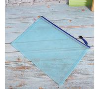 Tixiyu Mesh Zipper Bag Durable Document Organizer for Office School Supplies 10pcs Light Blue 9.3 X 13.1in (Light Blue)