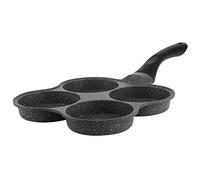 Tixiyu Non-Stick Aluminum 4-Hole Pancake Omelet Pan Easy Demould Breakfast Maker Kitchen Utensil for Fried Eggs, 14.4x7.7x1.0in