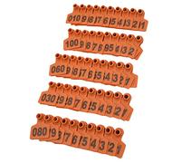 Tixiyu Pig Cow Ear Tag with Number, Durable Livestock Accessory for Animal Identification, 100Pcs TPU Ear Label Tag for Farms (Orange)